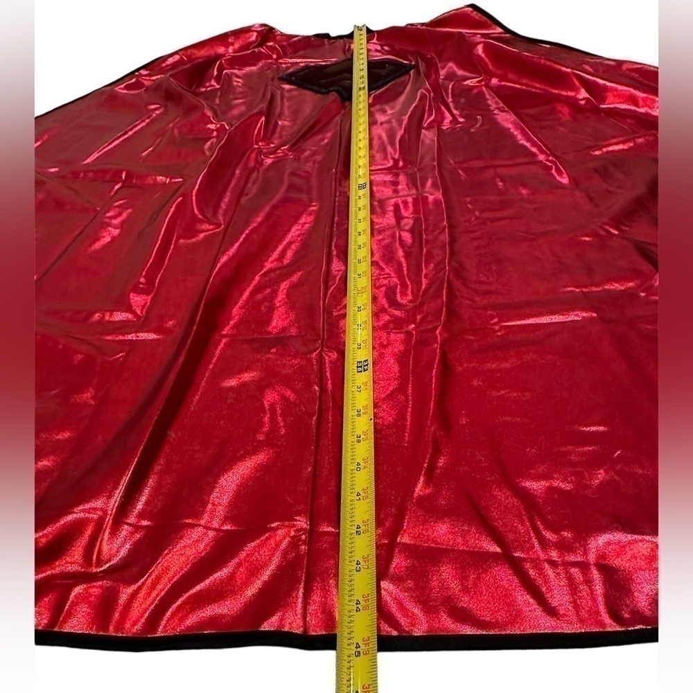 Superman Red Shimmery Shiny Cape with Superhero Logo on Back - Picture 7 of 10